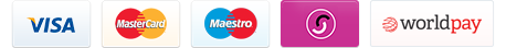 Payment logos including Visa, MasterCard, Maestro, Solo and worldpay